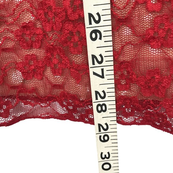 Y2K Red Stretchy Lace Sleeveless Camisole Women's Plus Size 26/28 - Picture 4 of 7